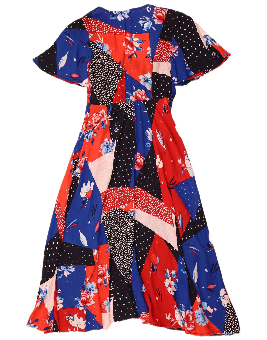 Damska sukienka maxi Monsoon UK 8 Small, wielokolorowa patchworkowa wiskoza
