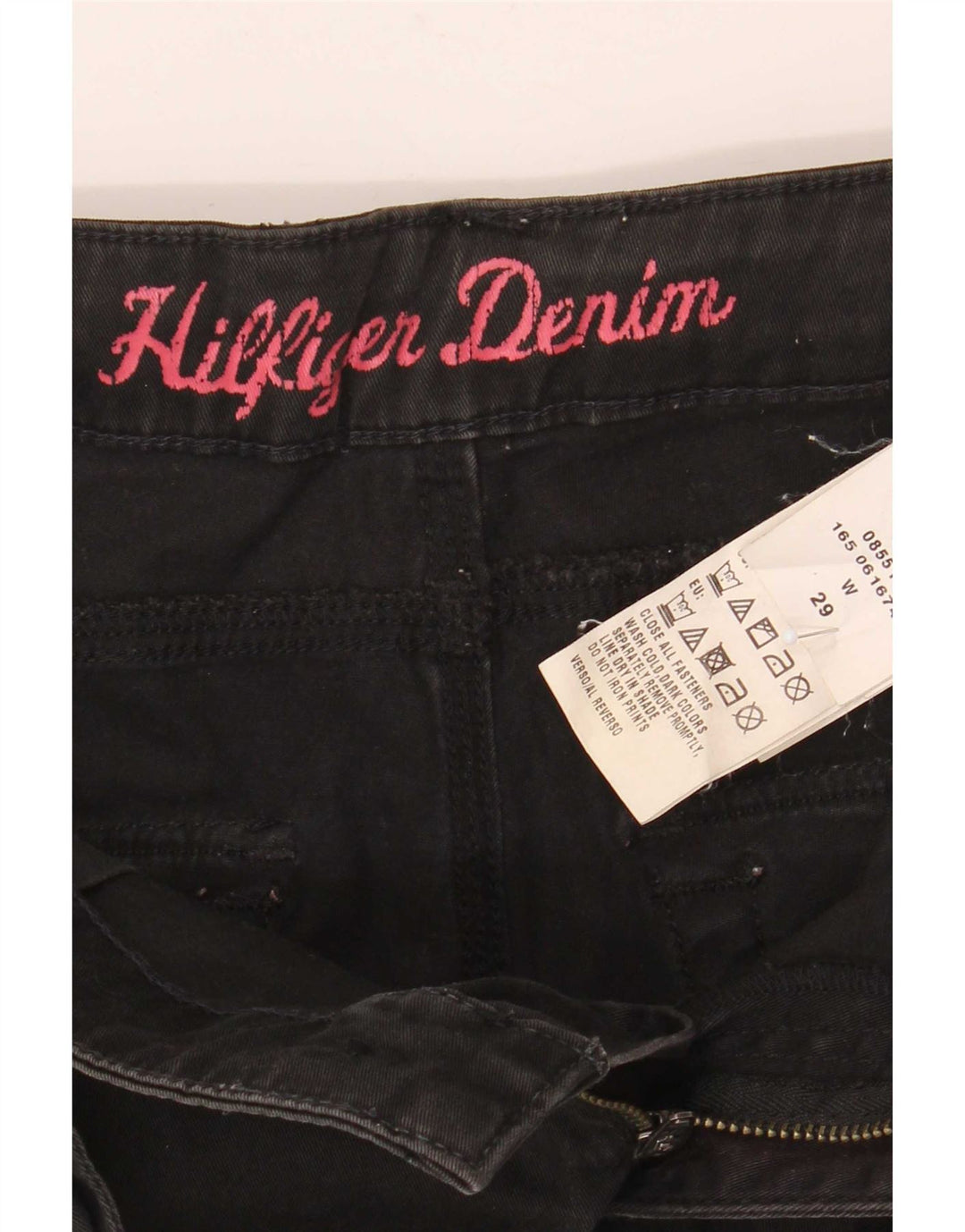 Spodenki damskie Tommy Hilfiger Pegged Chino W29 Średnia czarna bawełna