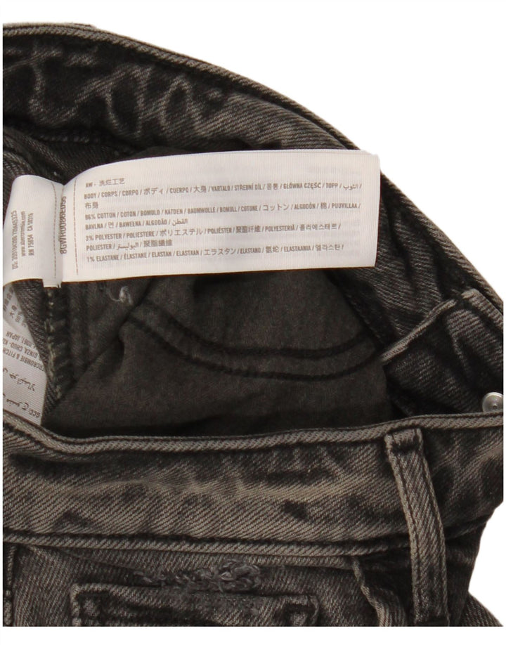 HOLLISTER Damskie proste dżinsy z wysokim stanem W25 L27 Czarna bawełna