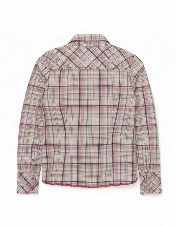 Damska koszula formalna Tommy Hilfiger UK 10, mała, biała, bawełniana w kratę
