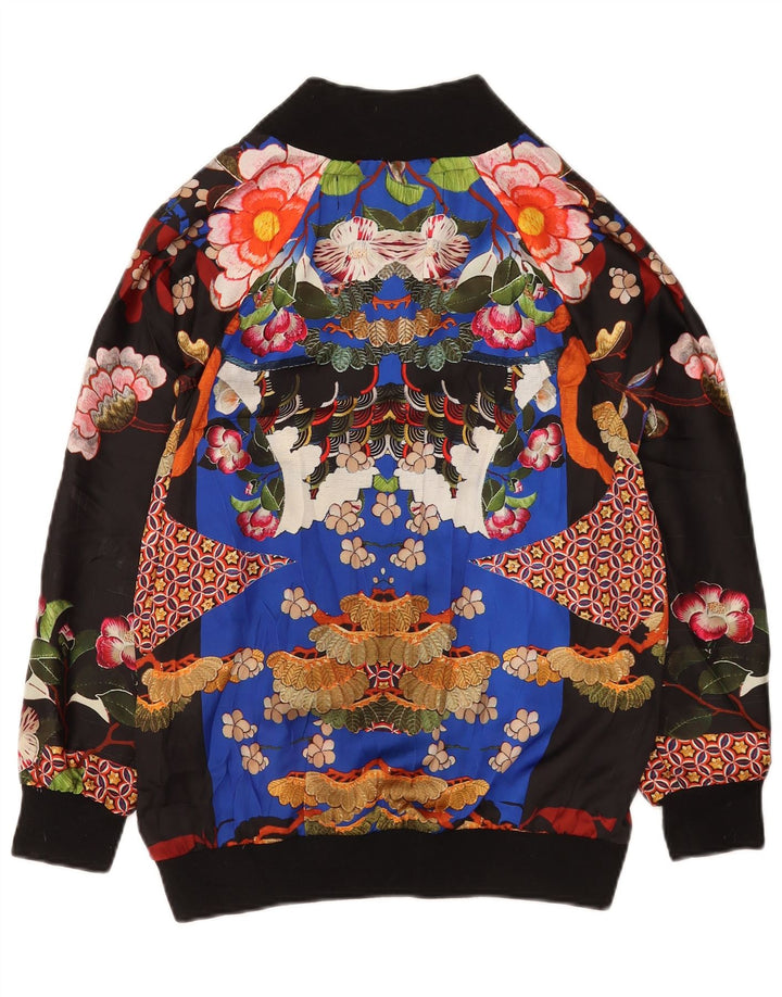 Damska kurtka bomberka oversize Zara UK 10, mała, wielokolorowa w kwiaty