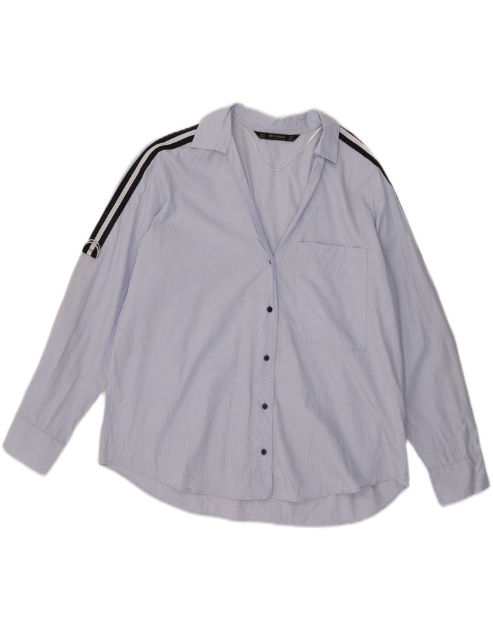 Damska koszula oversize Zara UK 6 XS, niebieska, bawełniana