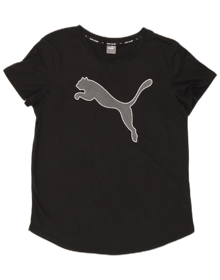 PUMA Womens Graphic T-Shirt Top UK 14 Medium Black