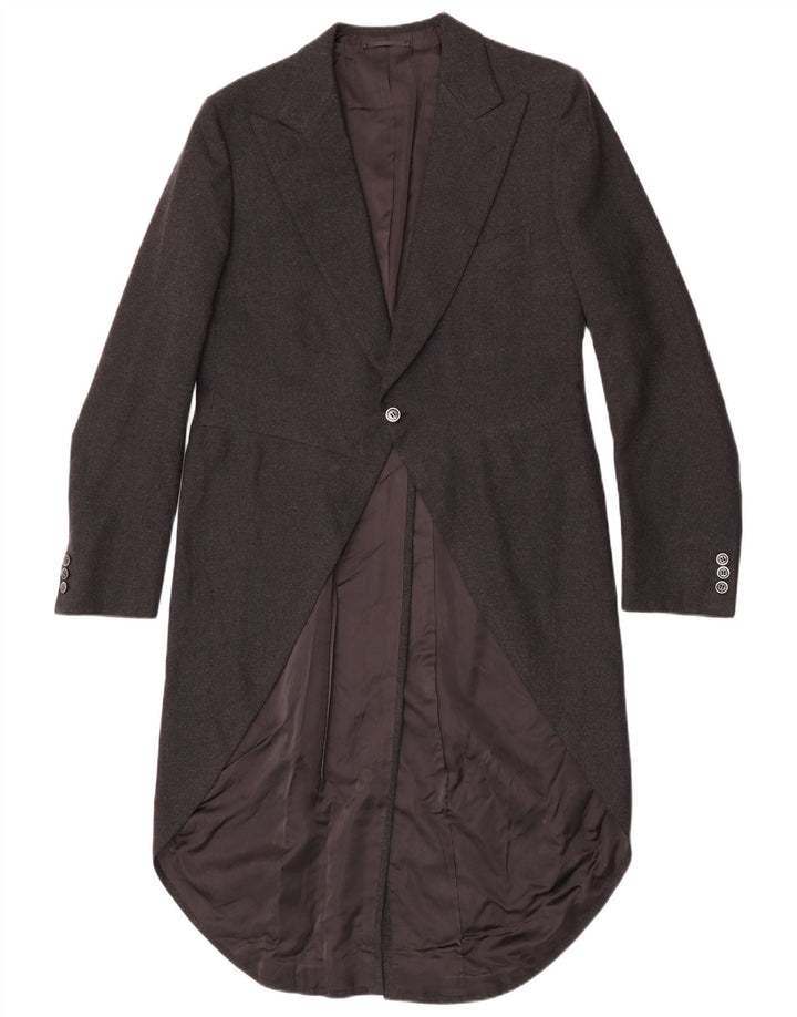 Vintage męska marynarka frakowa zapinana na 1 guzik UK 36 Small Black