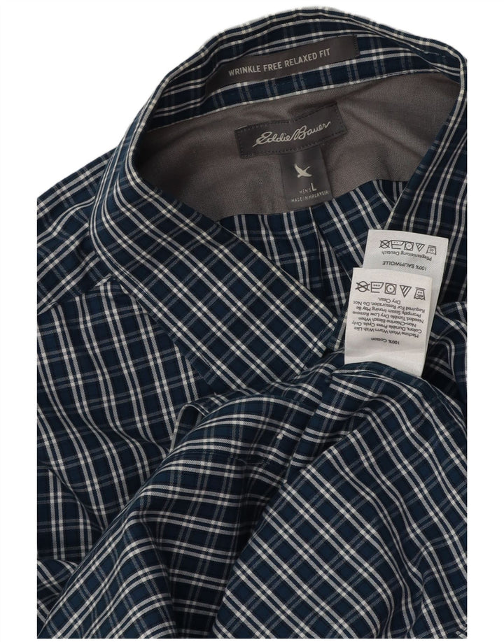 Męska koszula o swobodnym kroju Eddie Bauer, duża, granatowa, bawełniana