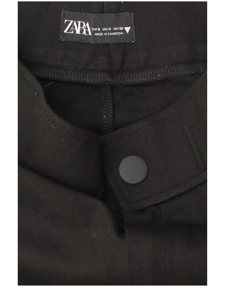 ZARA Womens Skinny Cropped Trousers Small W26 L25 Black