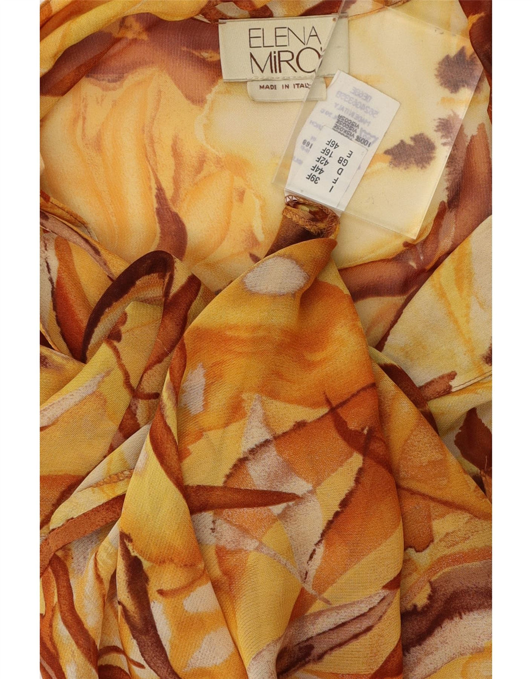 ELENA MIRO Womens Oversized See Through Shirt Blouse UK 16 Large  Yellow Vintage ELENA MIRO and Second-Hand ELENA MIRO from Messina Hembry 