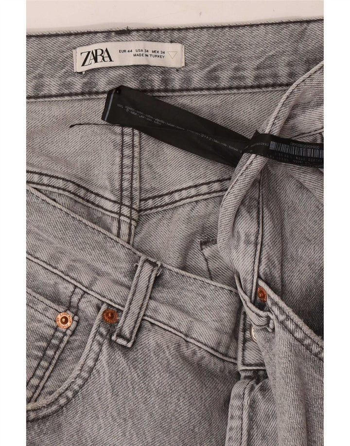Męskie proste dżinsy Zara EU 44 Large W34 L30 Szara bawełna