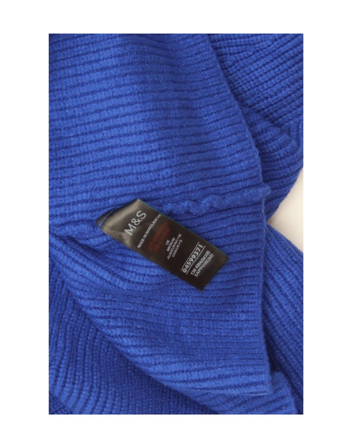 Marks & Spencer Damski sweter z golfem UK 14, średni niebieski, wiskoza