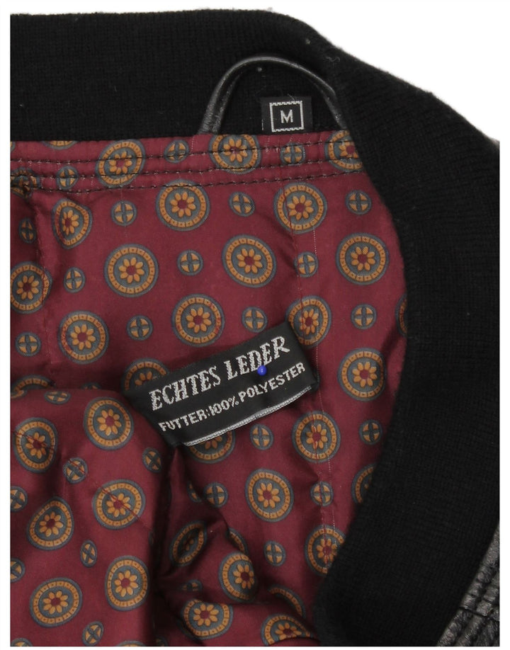 Vintage męska kurtka skórzana UK 38 średniej czarnej skóry