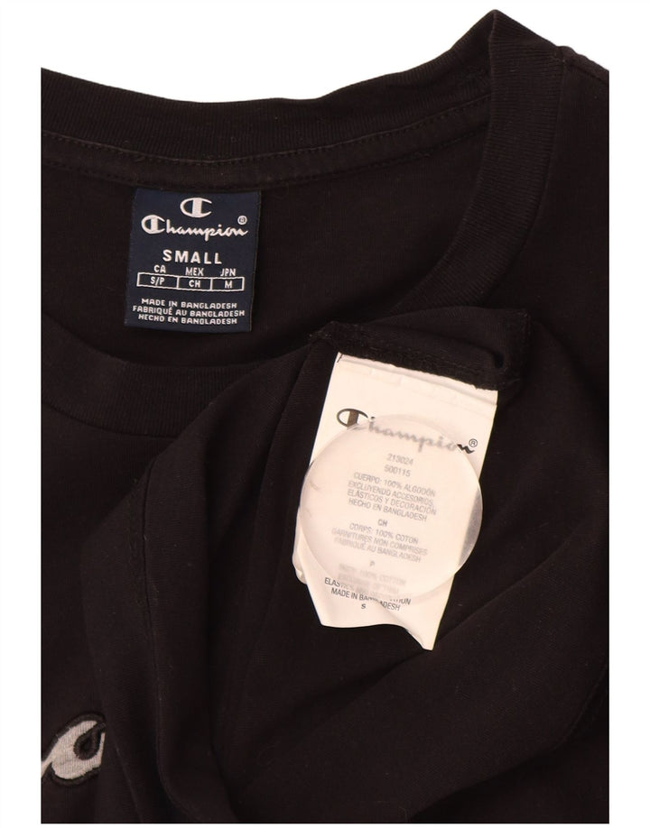 Męski T-shirt z grafiką CHAMPION, mały, czarny, bawełniany