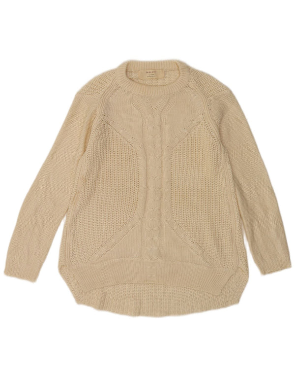 Sweter damski Zara z dekoltem w łódkę UK 10, mały, w kolorze złamanej bieli