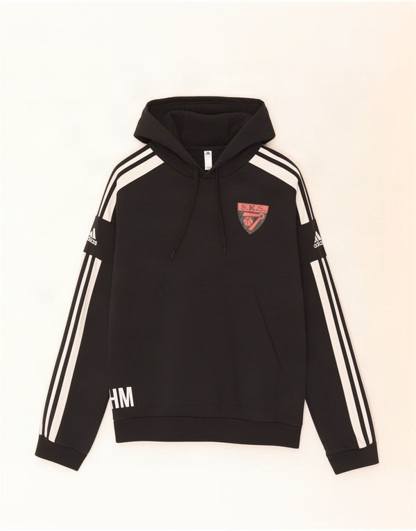 Męska bluza z kapturem Adidas z grafiką, duża, czarna, bawełniana z blokami kolorów