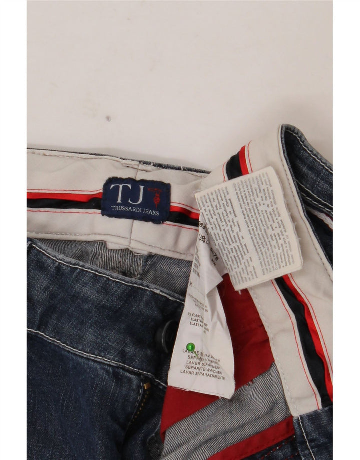 Damskie jeansy Capri TRUSSARDI W30 L21 Granatowe, bawełniane