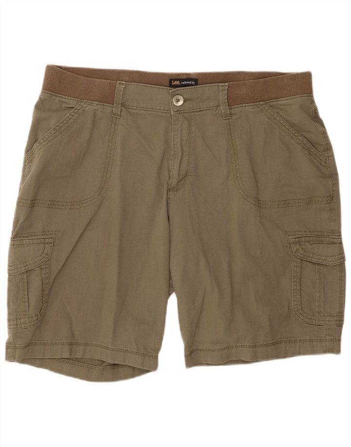Damskie spodenki cargo LEE o swobodnym kroju US 18 2XL W40, bawełna khaki