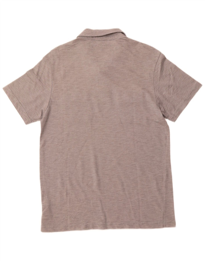 Męska wojskowa koszulka polo GUESS, duża, szara, bawełniana w prążki