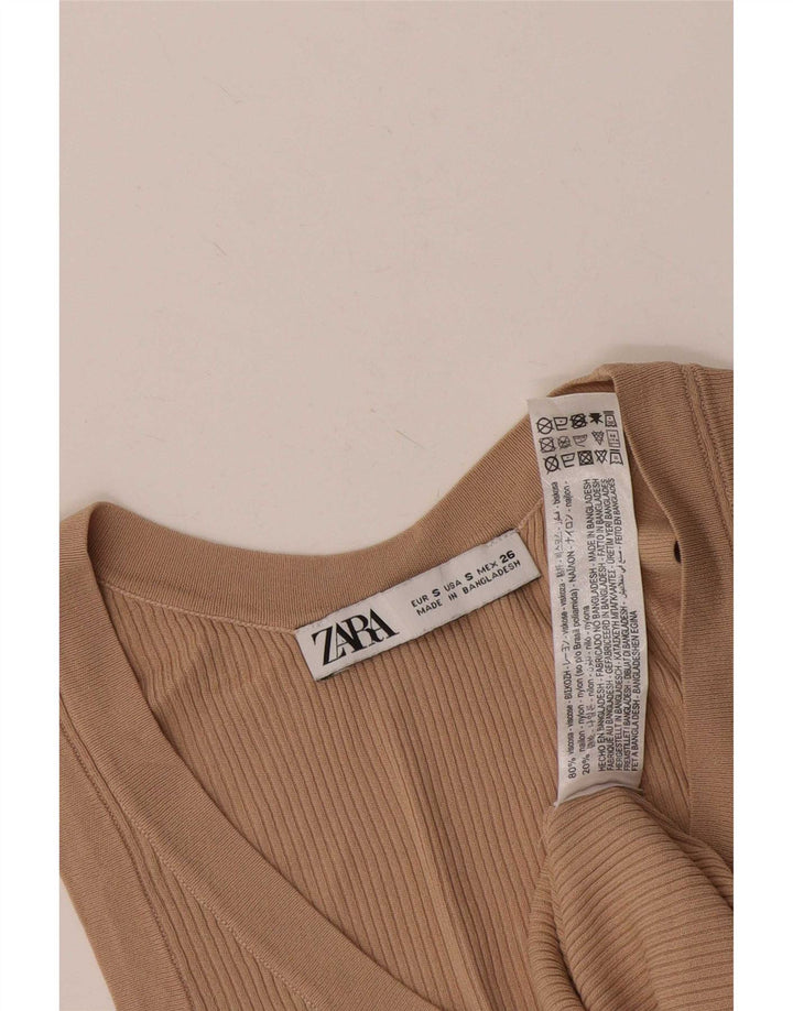 Top damski z kamizelką Zara UK 8 Small Beżowa wiskoza