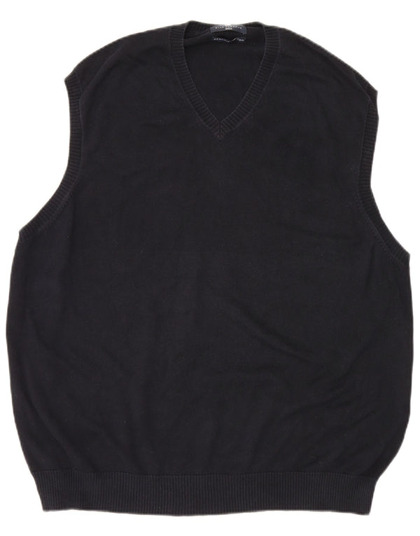 Marks & Spencer Męski podkoszulek w kolorze niebieskim z kamizelką Harbour, 2XL, granatowy, bawełniany