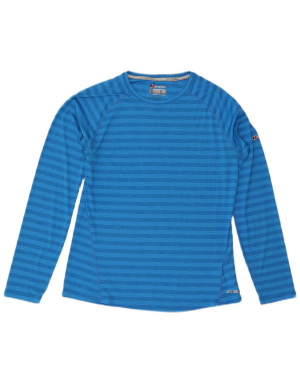 Damski top BERGHAUS z długim rękawem, UK 16, duży, niebieski, poliestrowy w paski