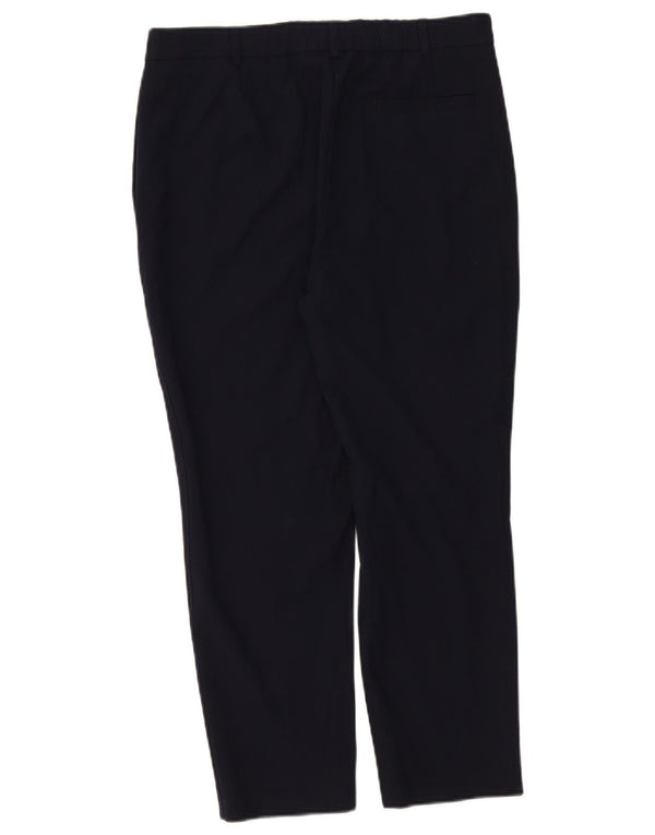 Marks & Spencer Womens Tapered Suit Trousers UK 14 Large W34 L26 Navy Blue
