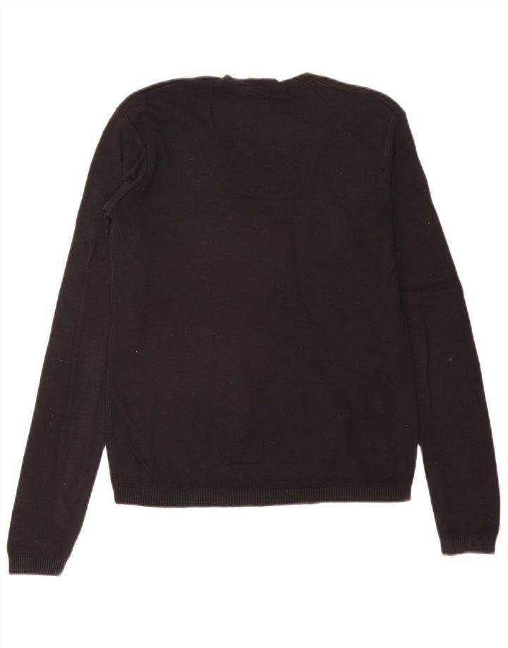 Sweter damski Benetton z dekoltem w kształcie litery V, UK 12, średni czarny
