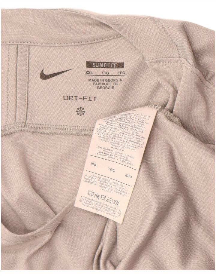 Męska koszulka Nike Dri Fit Slim Fit z długim rękawem, 2XL, szary poliester