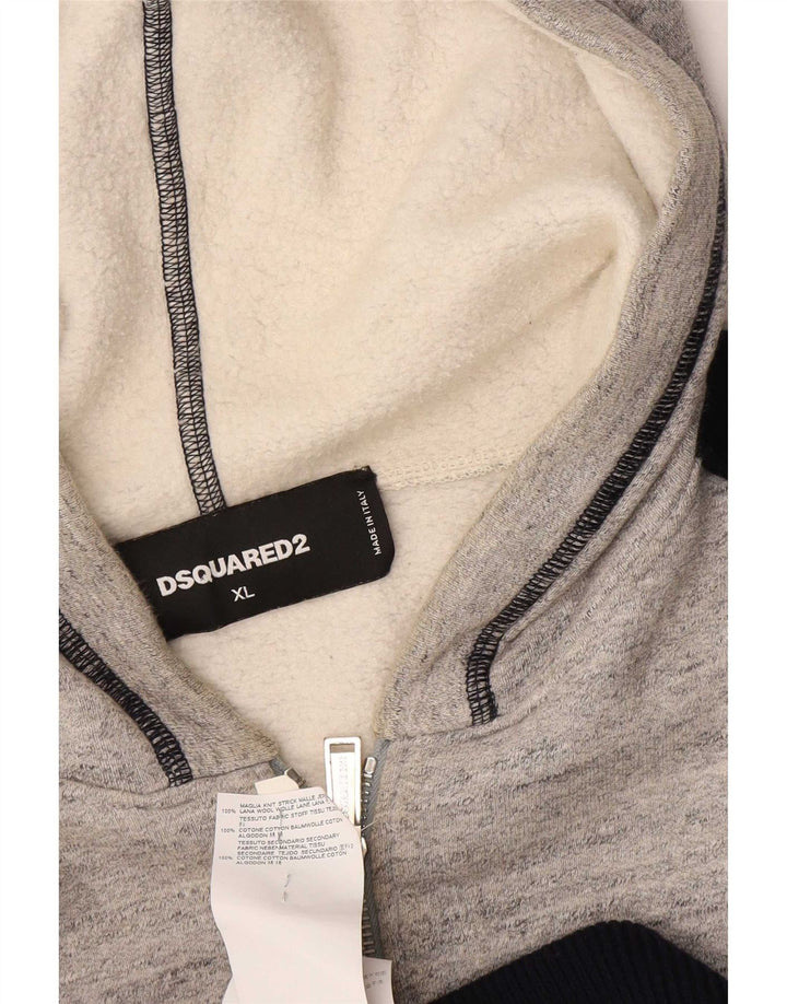 Dsquared2 Damskie UK 18 XL Szara bawełna z blokami kolorów