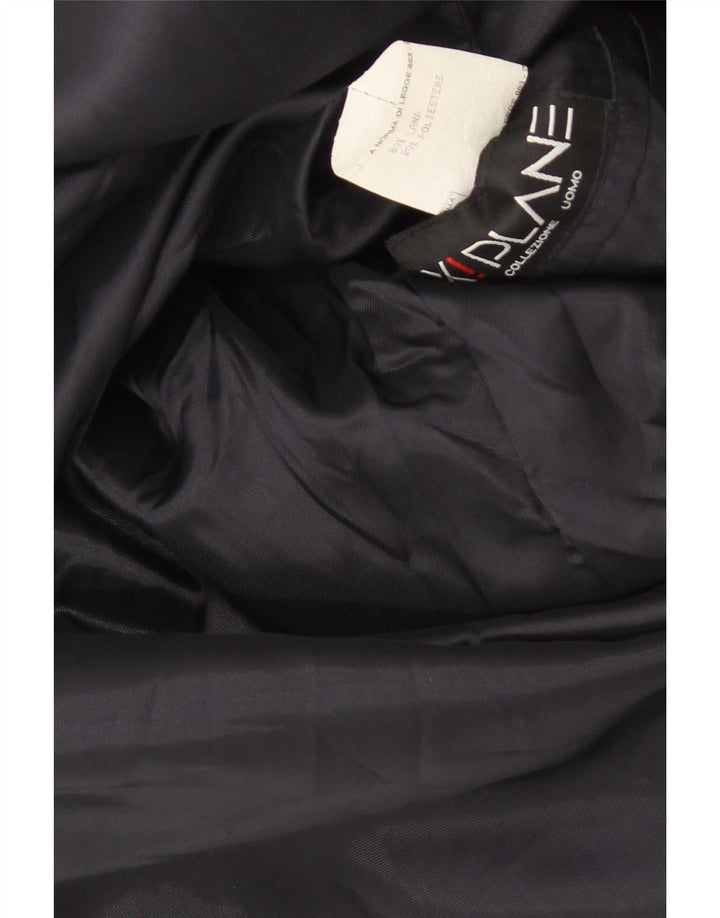 Płaszcz męski w stylu vintage IT 52 XL, czarna wełna