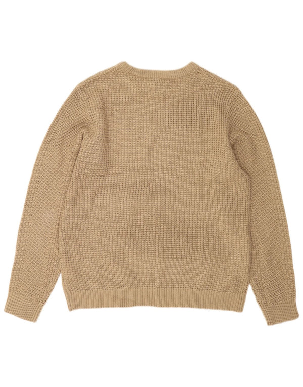 Męski sweter z okrągłym dekoltem Jack & Jones 2XL, beżowy, akrylowy