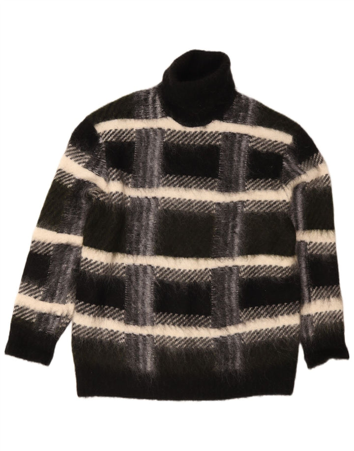 Cos Damski sweter oversize z golfem UK 14, średnia czarna krata