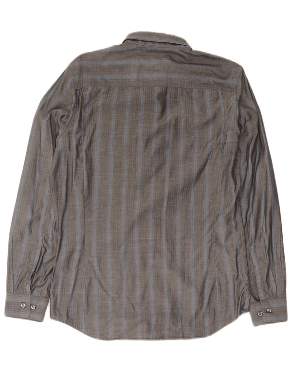 Koszula męska Calvin Klein Slim Fit, mała, szara, bawełniana w jodełkę