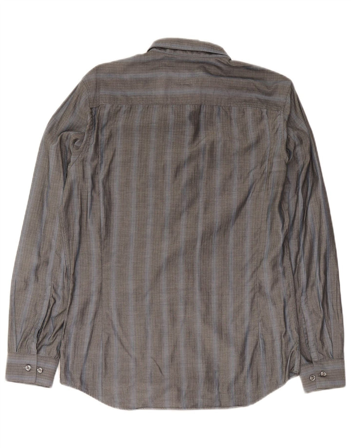 Koszula męska Calvin Klein Slim Fit, mała, szara, bawełniana w jodełkę