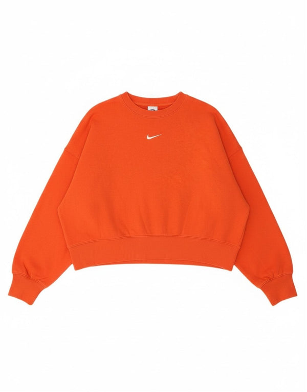 Damska bluza dresowa Nike Crop Oversize UK 14, średnia czerwona bawełna