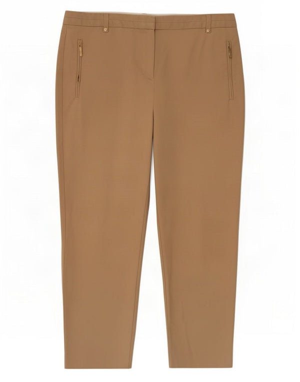 Marks & Spencer Womens Tapered Capri Trousers UK 12 Medium W32 L23 Beige