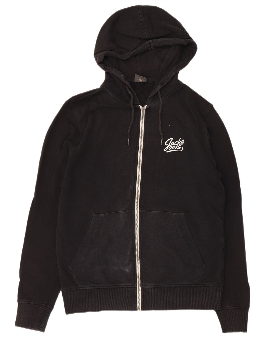 Męski sweter z kapturem i zamkiem Jack & Jones, średniej wielkości, czarny, bawełniany