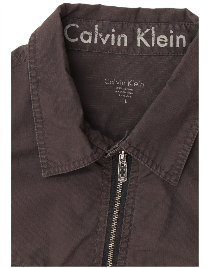 Męska koszula wojskowa Calvin Klein, duża, szara, bawełniana