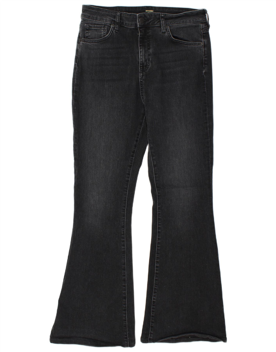Damskie jeansy Studio Flared SUPERDRY W32 L32 Szara bawełna