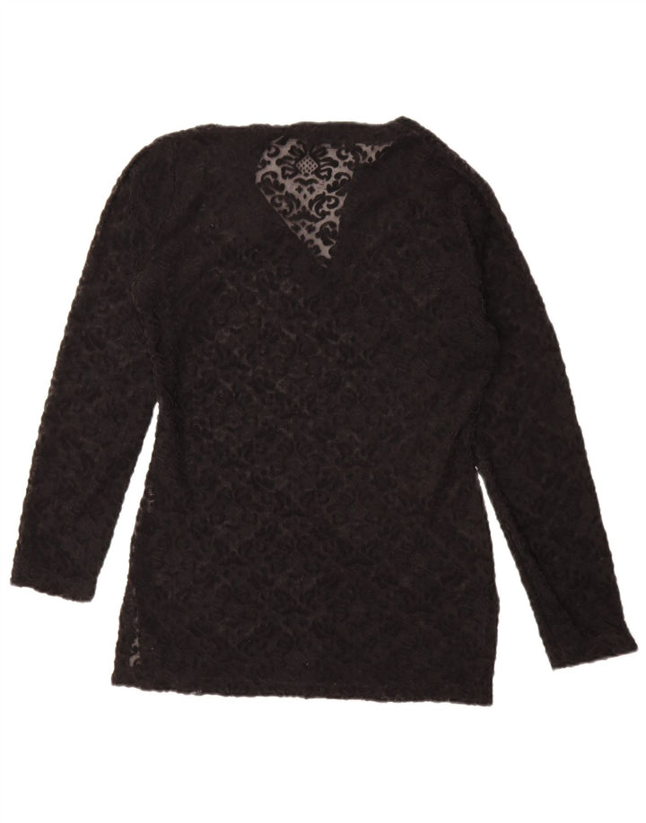 Damski top oversize Kookai, prześwitujący US 2 XS, czarny w kwiaty