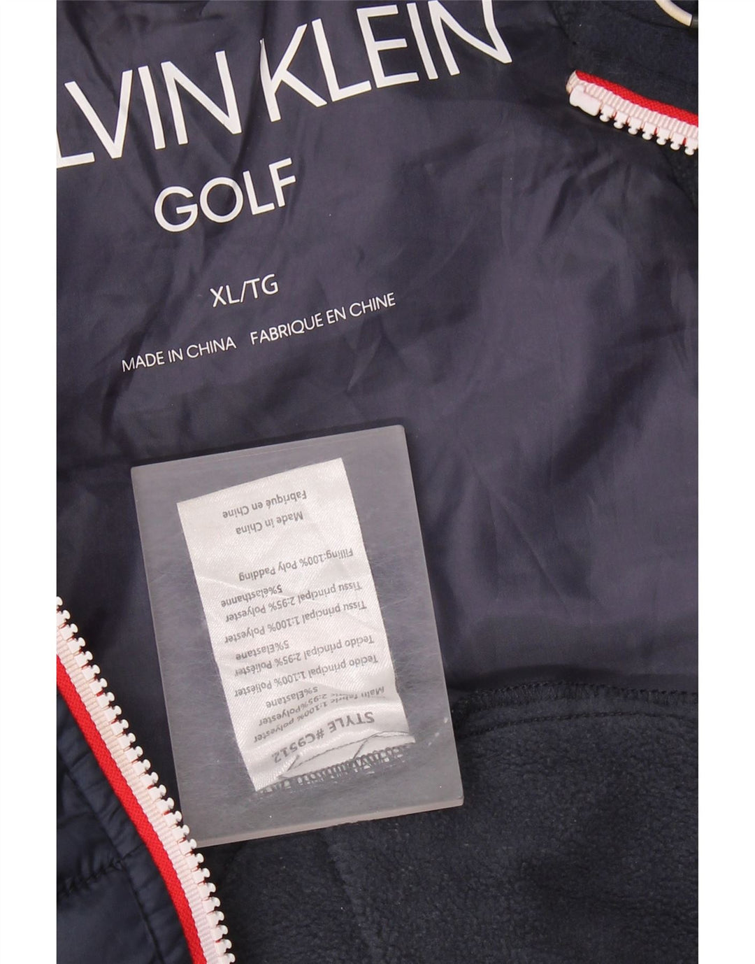 Męska wyściełana kamizelka CALVIN KLEIN UK 42 XL, granatowa, poliester