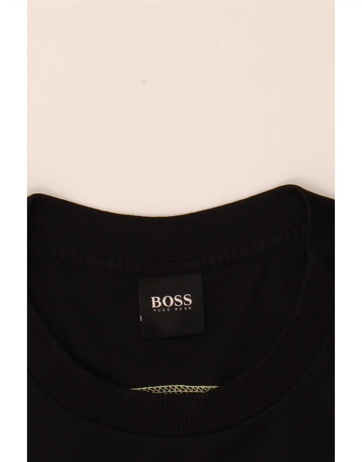 Męska bluza z grafiką Hugo Boss, duża, czarna, bawełniana