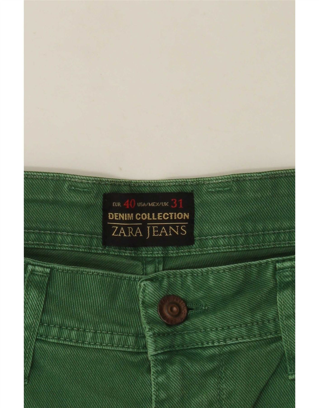 Męskie spodenki jeansowe Zara EU 40 Medium W31 zielone