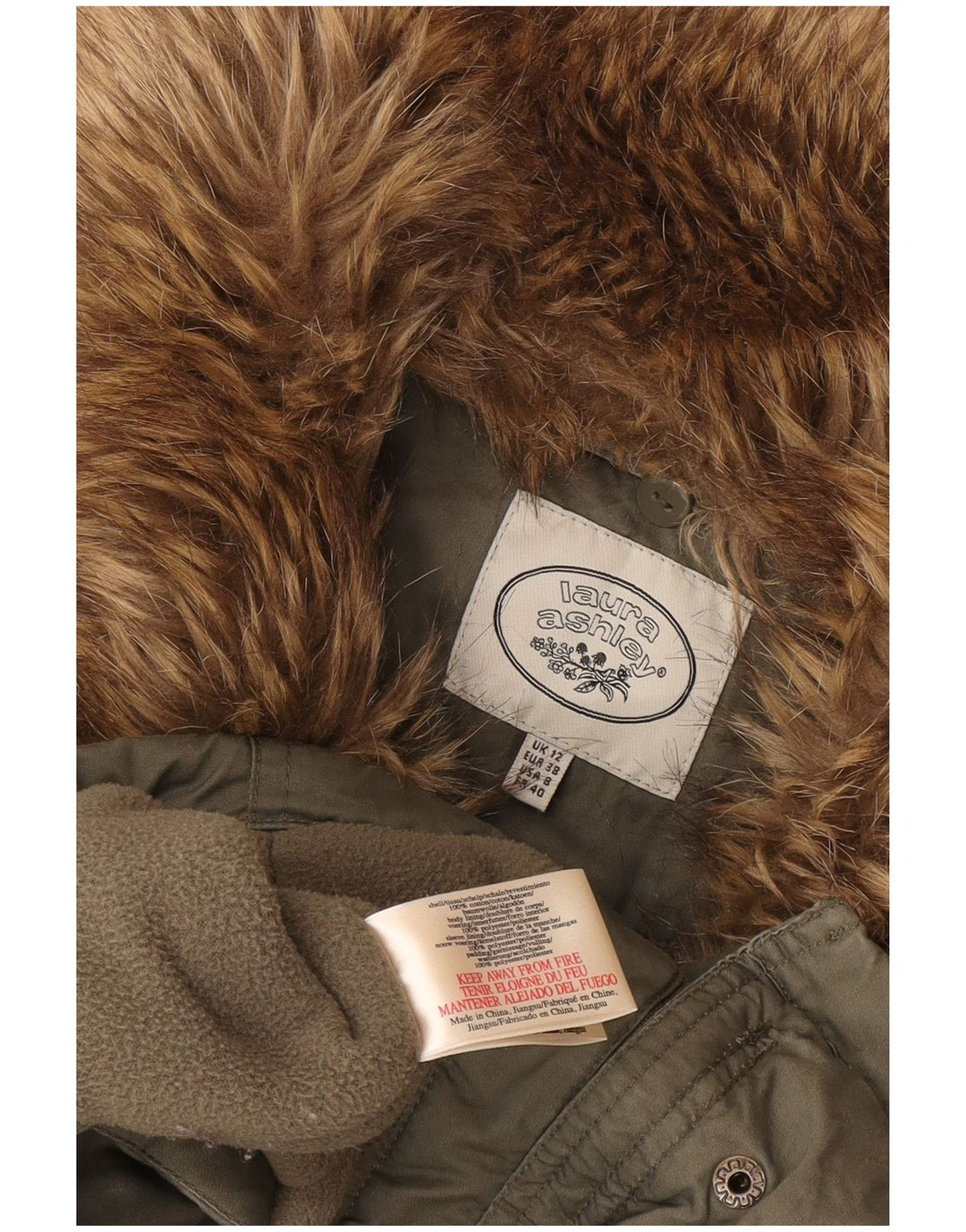 Damska kurtka parka Laura Ashley UK 12, średnia bawełna khaki