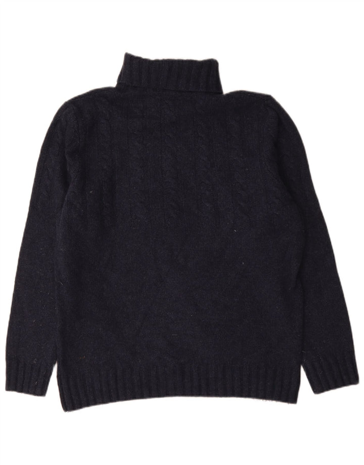 Męski sweter Barbour z wywijanym dekoltem, duży, granatowy, wełniany