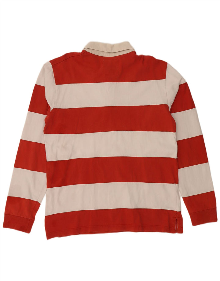 Męska koszulka polo do rugby TIMBERLAND z długim rękawem, w średnie czerwone paski