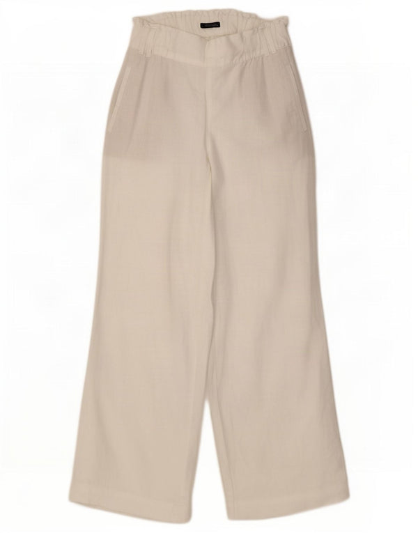Spodnie damskie Marks & Spencer Straight Casual UK 10 Small W27 L30 Białe