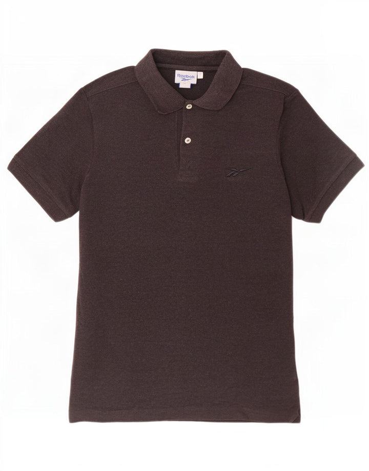 Męska koszulka polo Reebok, mała, brązowa, bawełniana