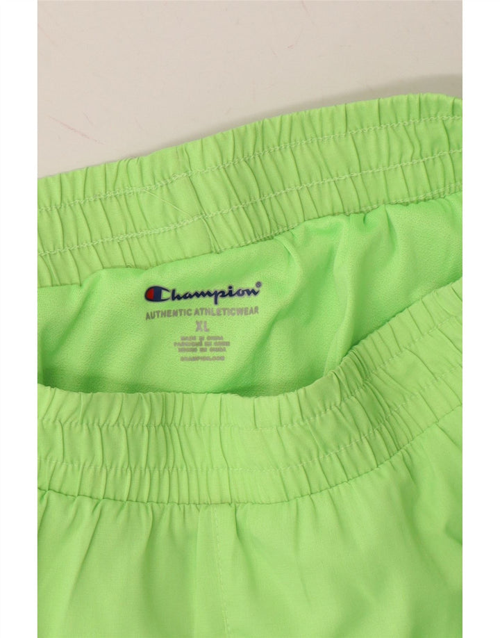 CHAMPION Womens Sport Shorts UK 18 XL Green Polyester Vintage Champion and Second-Hand Champion from Messina Hembry 