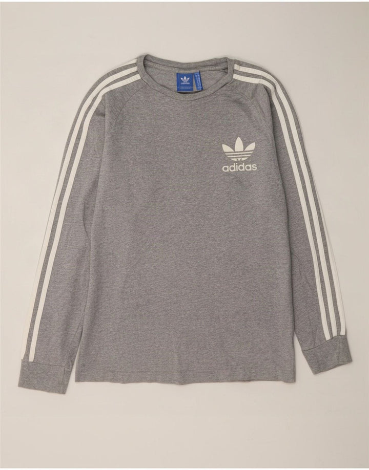 Męska koszulka Adidas z długim rękawem, średnia, szara, nakrapiana bawełna