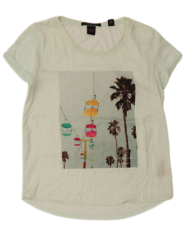 Damska koszulka z grafiką Maison Scotch Top UK 12, średni zielony poliester