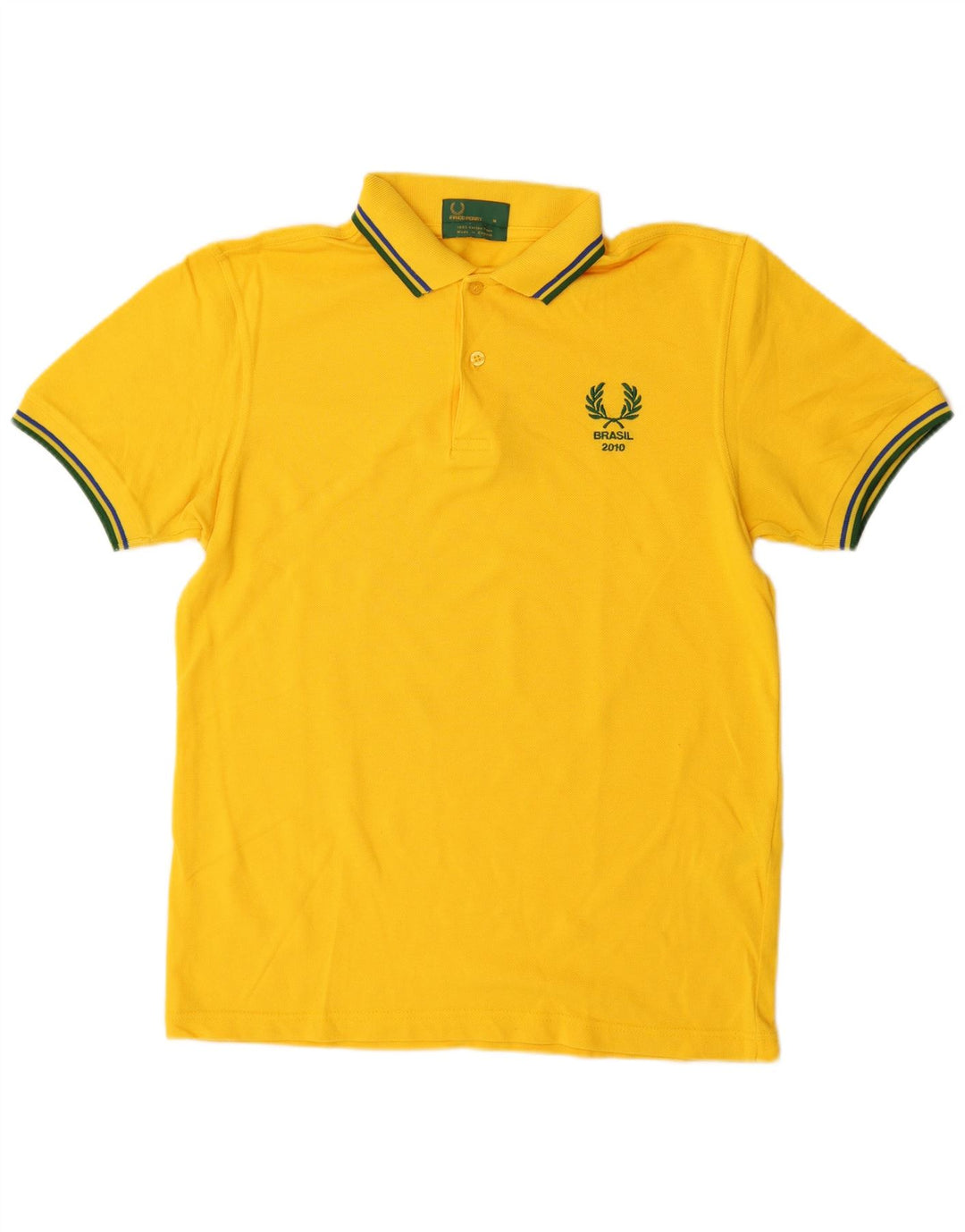 Męska koszulka polo FRED PERRY, średnia żółta bawełna